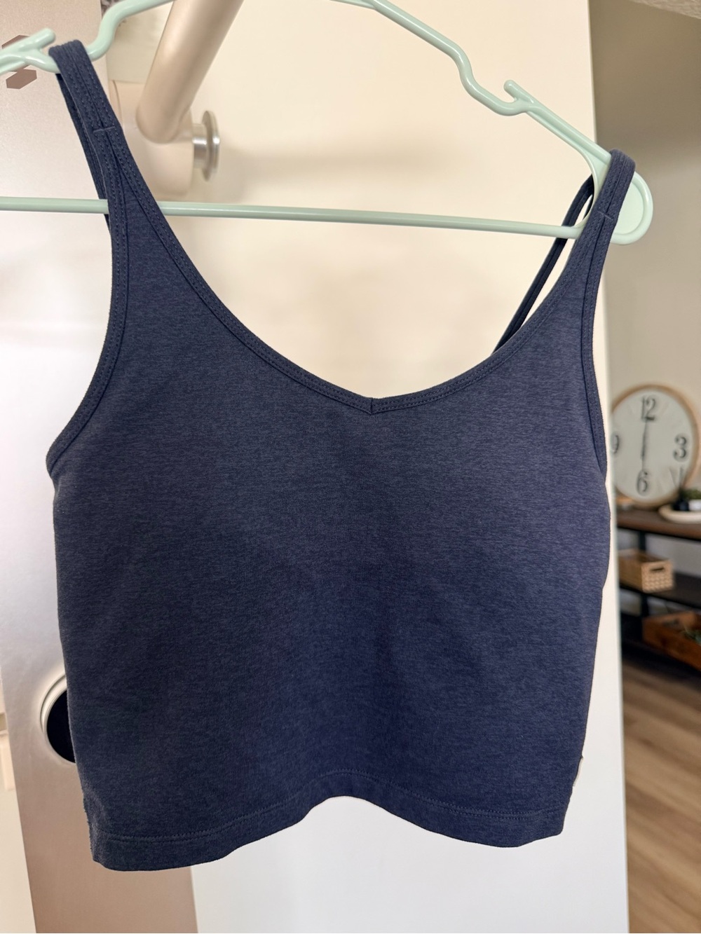 Vuori Halo Performance Crop Tank with Built in Azure Blue